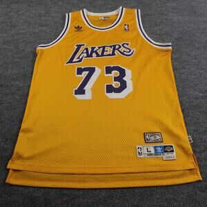 Los Angeles Lakers Jersey Men Large NBA Dennis Rodman 73 Adidas Hardwood Classic